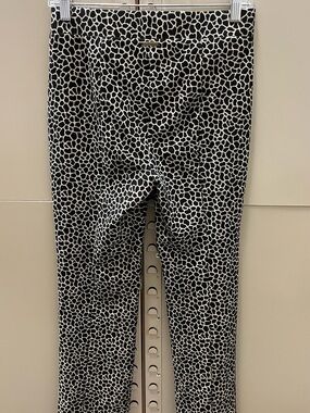 MICHAEL Michael Kors Black and White Giraffe-Print Straight Leg Pants